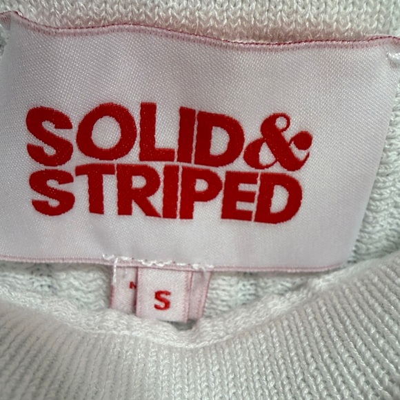 SOLID & STRIPED “the Rosie” White Textured Skater mini Skirt - Picture 2 of 8